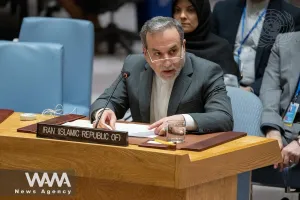 Ngoại trưởng Iran Abbas Araghchi phát biểu tại phiên họp thứ 81 của Đại hội đồng Liên Hợp Quốc tại New York. Ảnh: WANA