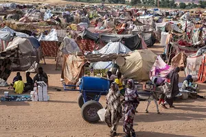 Khu lều trại tại Tawila, Sudan, phản ánh tình trạng hàng triệu người phải rời bỏ nhà cửa. Ảnh: THX