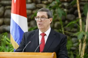 Tại cuộc họp báo ở Havana ngày 21-10, Ngoại trưởng Cuba Bruno Rodriguez đã cáo buộc Mỹ phạm tội diệt chủng đối với Cuba và vi phạm luật pháp quốc tế. Ảnh: AA