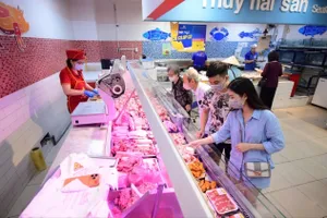 Lượng khách đến mua hàng tăng mạnh tại hệ thống siêu thị Co.opmart. Ảnh HỒNG CHÂU