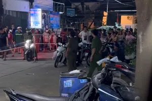 Lực lượng công an phong tỏa hiện trường vụ việc