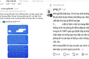Các Tài khoản trên mạng xã hội đăng tải các nội dung có liên quan việc gian lận trong thi cử