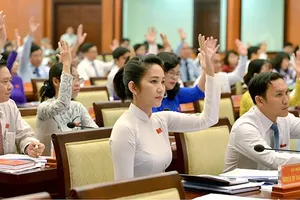 Các đại biểu HĐND TPHCM biểu quyết thông qua nghị quyết tại kỳ họp thứ 6. Ảnh: VIỆT DŨNG