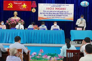 Các ứng cử viên ĐB HĐND TPHCM khóa X tại đơn vị bầu cử số 23 tiếp xúc cử tri