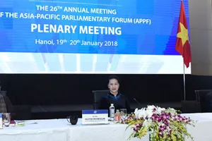 Chủ tịch Quốc hội Nguyễn Thị Kim Ngân, Chủ tịch APPF-26 đã chủ trì Phiên họp toàn thể thứ nhất APPF-26 về các vấn đề an ninh chính trị