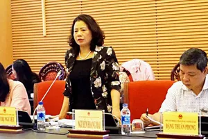 Đồng chí Lê Thị Nguyệt tại buổi làm việc. Ảnh: quochoi.vn