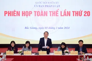 Chủ nhiệm Ủy ban Pháp luật Hoàng Thanh Tùng chủ trì phiên họp 