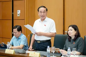 Thứ trưởng Bộ Công an Trần Quốc Tỏ, ĐB tỉnh Bắc Ninh phát biểu chiều 20-5. Ảnh: VIẾT CHUNG 