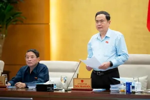 Chủ tịch Quốc hội Trần Thanh Mẫn phát biểu khai mạc phiên họp thứ 46 của UBTVQH. Ảnh: PHẠM THẮNG