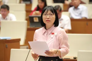 ĐB Nguyễn Thị Việt Nga (Hải Dương) phát biểu tại hội trường Diên Hồng. Ảnh: PHẠM THẮNG