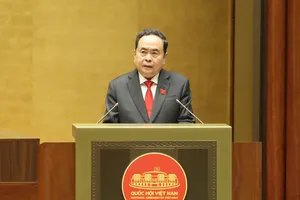 Chủ tịch Quốc hội khóa XV Trần Thanh Mẫn phát biểu khai mạc kỳ họp. Ảnh: QUANG PHÚC 