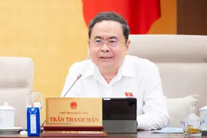 Chủ tịch Quốc hội Trần Thanh Mẫn góp ý hoàn thiện dự thảo Pháp lệnh sửa đổi, bổ sung một số điều của Pháp lệnh Hợp nhất văn bản quy phạm pháp luật. Ảnh: CẨM HÀ 