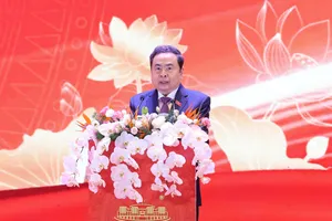 Chủ tịch Quốc hội Trần Thanh Mẫn phát biểu khai mạc hội nghị. Ảnh: QUANG PHÚC
