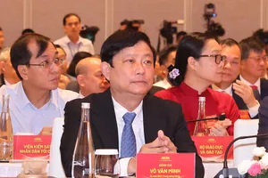 Đồng chí Võ Văn Minh, Ủy viên Trung ương Đảng, Phó bí thư Thành ủy, Chủ tịch HĐND TPHCM dự hội nghị. Ảnh: QUANG PHÚC