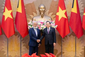 Chủ tịch Quốc hội Trần Thanh Mẫn và Thủ tướng Cộng hòa Dân chủ Timor - Leste Kay Rala Xanana Gusmão. Ảnh: QUANG PHÚC
