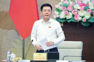 Phó Chủ tịch Quốc hội Nguyễn Hồng Diên kết luận phiên làm việc. Ảnh: CẨM HÀ 