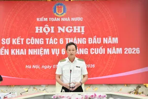 Tổng Kiểm toán Nhà nước Nguyễn Hữu Nghĩa chủ trì hội nghị. Ảnh: CẨM HÀ 