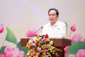 Chủ tịch Quốc hội Trần Thanh Mẫn phát biểu kết tại hội nghị. Ảnh: CẨM HÀ 