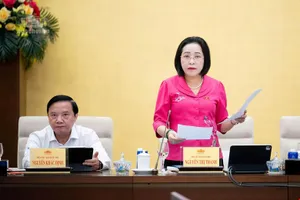 Phó Chủ tịch Quốc hội Nguyễn Thị Thanh điều hành phiên họp. Ảnh: CỔNG THÔNG TIN ĐIỆN TỬ QUỐC HỘI 