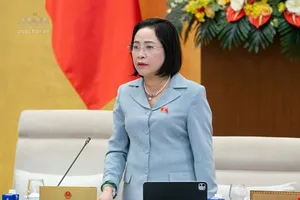 Phó Chủ tịch Quốc hội Nguyễn Thị Thanh điều hành phiên họp. Ảnh: CỔNG THÔNG TIN ĐIỆN TỬ QUỐC HỘI 