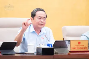Chủ tịch Quốc hội Trần Thanh Mẫn cho ý kiến về dự thảo Luật Tài nguyên, môi trường biển và hải đảo (sửa đổi). Ảnh: CỔNG THÔNG TIN ĐIỆN TỬ QUỐC HỘI