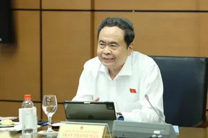 Chủ tịch Quốc hội Trần Thanh Mẫn phát biểu tại phiên thảo luận tổ đại biểu Quốc hội TPHCM. Ảnh: QUANG PHÚC