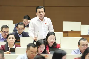 ĐB Trần Anh Tuấn (TPHCM) phát biểu về dự án Luật sửa đổi, bổ sung một số điều của Luật Chứng khoán. Ảnh: QUANG PHÚC