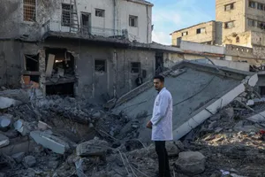 Một địa điểm bị Israel không kích tại Dải Gaza. Ảnh: THX