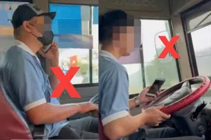 Khánh Hòa: Xử phạt tài xế xe buýt sử dụng điện thoại trong lúc lái xe