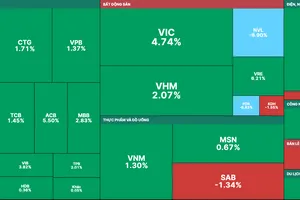 Nhóm cổ phiếu vốn hoá lớn là động lực giúp VN-Index hồi phục mạnh trong phiên giao dịch sáng nay 