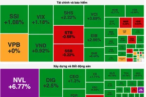 Nhóm cổ phiếu tài chính, bất động sản thu hút dòng tiền nên tăng mạnh