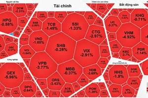 VN-Index giảm gần 36 điểm 