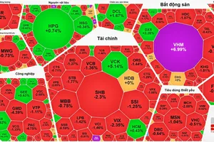 Nhóm cổ phiếu tài chính (ngân hàng, chứng khoán, bảo hiểm) chìm trong sắc đỏ