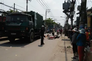 Hiện trường vụ tai nạn. Ảnh: ĐAN NGUYÊN 