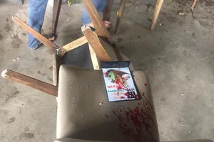 Hiện trường vụ việc. Ảnh : ĐAN NGUYÊN