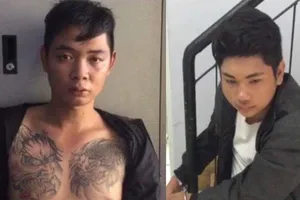 Hai đối tượng tại cơ quan Công an. Ảnh: CHÍ THACH