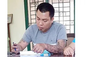 Đối tượng Châu tại cơ quan công an