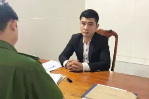 Đối tượng Khải tại cơ quan công an