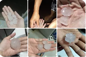 Xuất hiện mưa lớn kèm hạt đá ở TPHCM. Ảnh: C.T