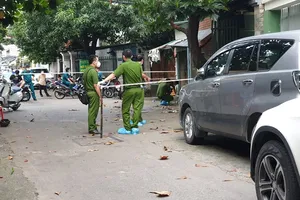 Công an phong toả hiện trường 