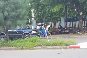 Công an phong toả hiện trường 