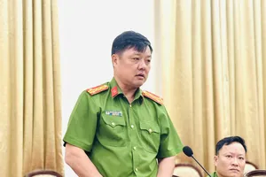 Đại tá Nguyễn Đình Dương, Phó Công an TPHCM phát biểu tại buổi gặp mặt báo chí, thông tin về kết quả công tác trong năm 2024.