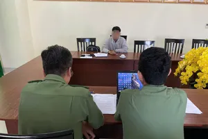 Công an làm việc với P.V.N.T..