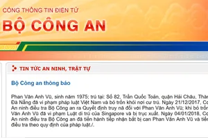 Bộ Công an tiếp nhận bị can Phan Văn Anh Vũ