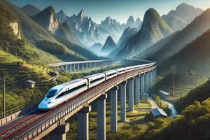 Dự án đường sắt tốc độ cao Bắc - Nam. Ảnh AI tạo