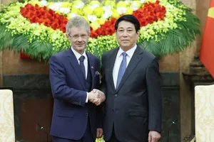 Chủ tịch nước Lương Cường tiếp Chủ tịch Thượng viện Quốc hội Cộng hòa Séc Milos Vystrcil chiều 20-11. Ảnh: QUANG PHÚC
