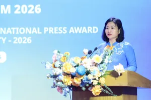 Phó Chủ tịch Ủy ban Trung ương MTTQ Việt Nam, Chủ tịch Hội Liên hiệp phụ nữ Việt Nam Nguyễn Thị Tuyến phát biểu tại lễ phát động Giải báo chí toàn quốc về bình đẳng giới lần thứ 2, năm 2026