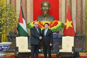 Chủ tịch nước Lương Cường tiếp Chủ tịch Hạ viện Jordan Mazen Turki El Qadi. Ảnh: VIẾT CHUNG