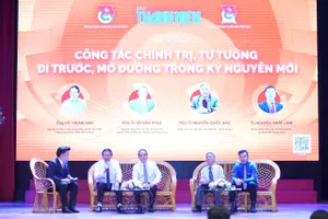 Hội thảo "Công tác chính trị, tư tưởng đi trước, mở đường trong kỷ nguyên mới" ngày 15-5. Ảnh: CTV.