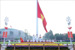 Lễ Thượng cờ mừng 81 năm Quốc khánh 2-9 tại Quảng trường Ba ĐÌnh (Hà Nội) ngày 2-9. Ảnh: TTXVN